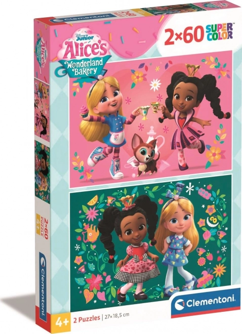 Puzzle Alice în Țara Minunilor Patiseria 2x60 Piese