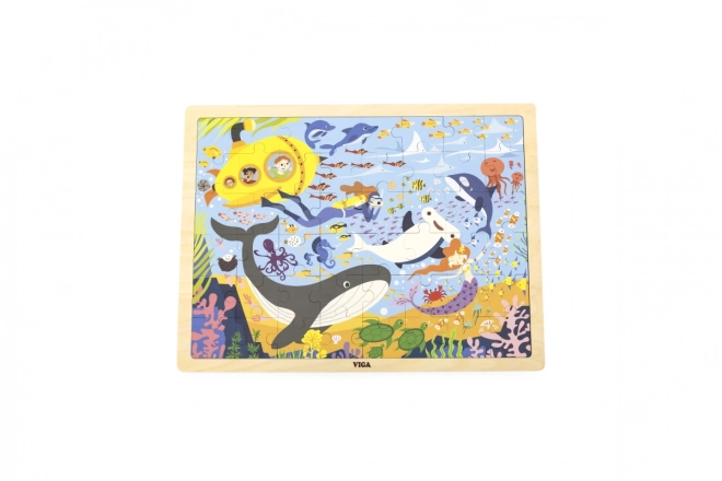 Puzzle din lemn 48 de piese - viața marină
