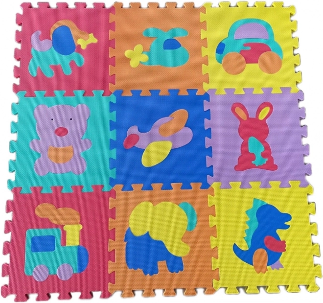 Puzzle din spumă cu animale și vehicule - 9 bucăți