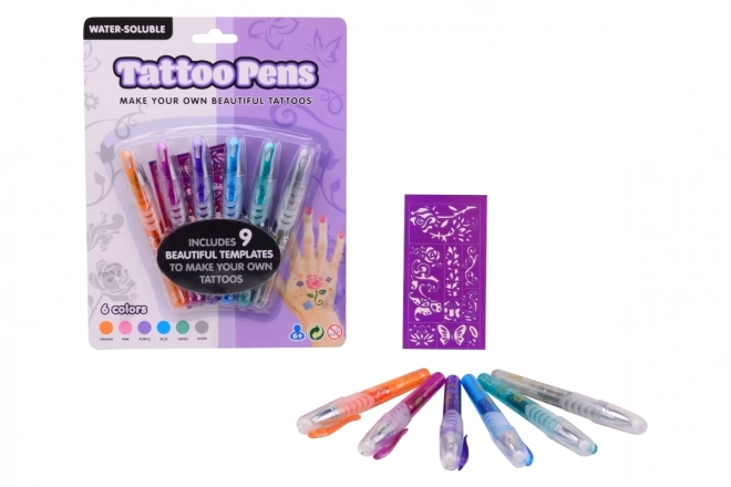 Set de pixuri pentru tatuaje cu șabloane