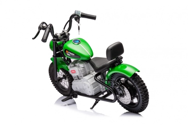 Motocicletă verde pe baterie 36V