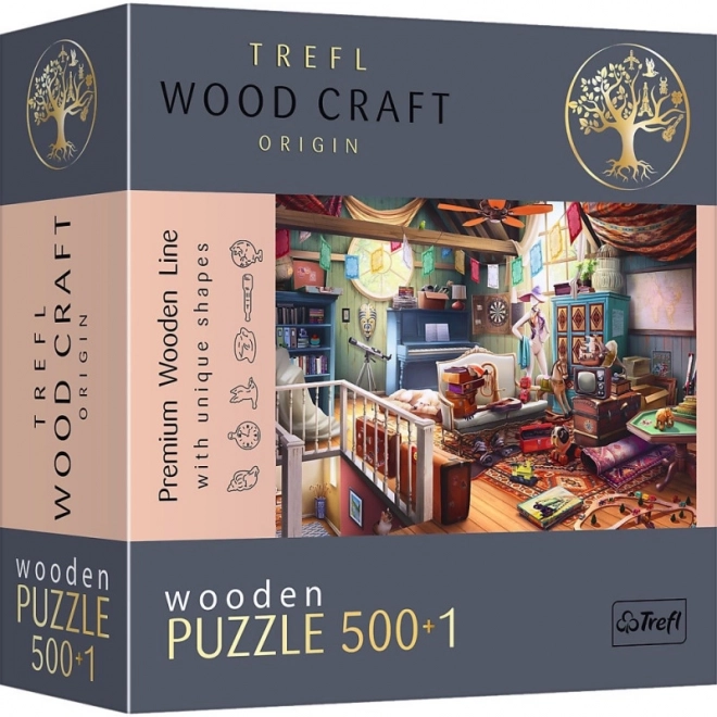 Puzzle din lemn TREFL Wood Craft Origin - Comorile din pod, 501 piese