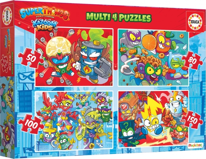 Educa Puzzle Superthings set progresiv 4 în 1