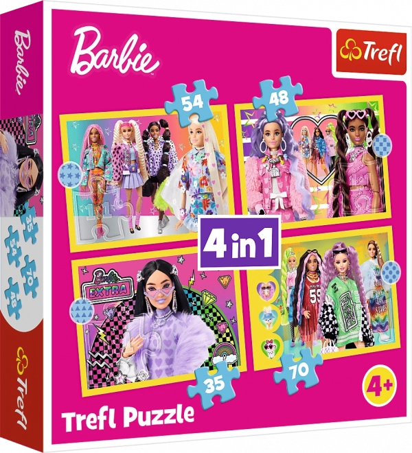 Puzzle 4 într-1 Barbie lumea veselă