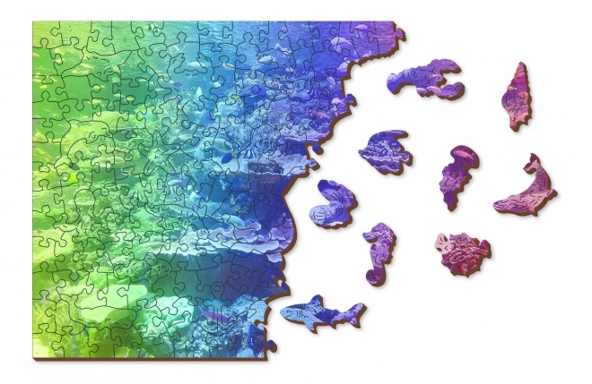 Puzzle din lemn recif de corali 2 în 1