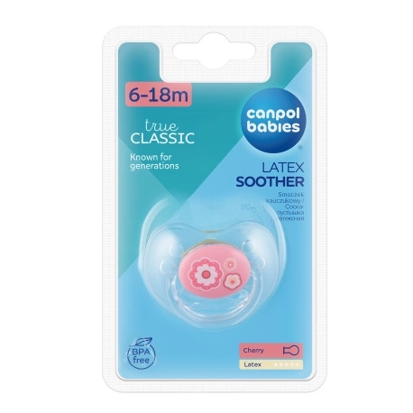 Canpol babies suzetă din cauciuc natural cireașă pentru copii 6-18 luni