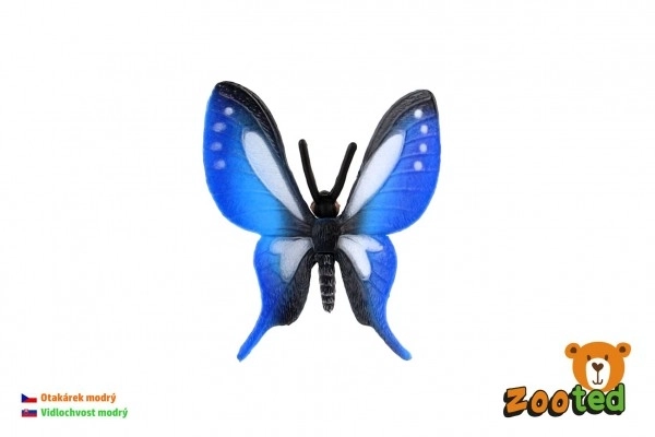 fluture tropical papilio otakárek albastru din plastic, 5 cm