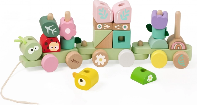Puzzle tren din lemn Omida de la Classic World
