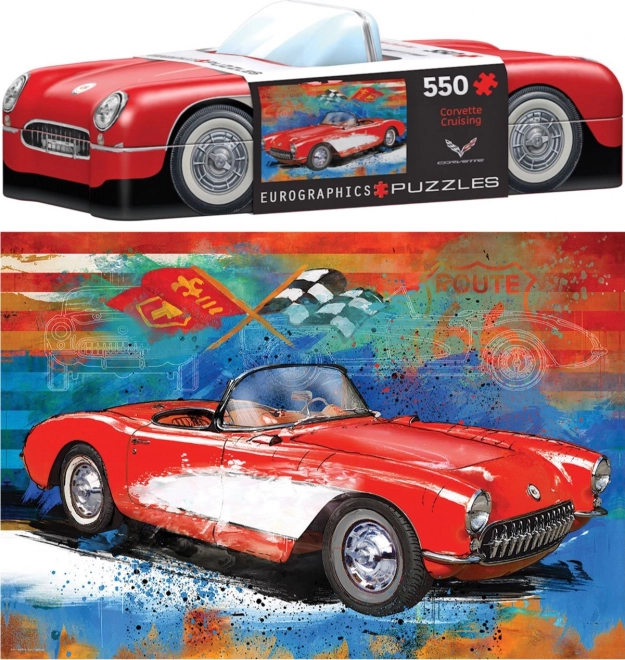 Puzzle Eurographics Corvette în cutie metalică 550 piese