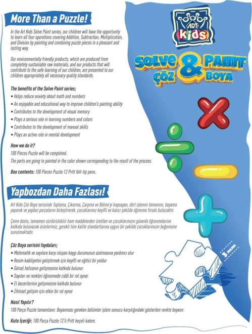 Puzzle colorat împărțire - 100 piese