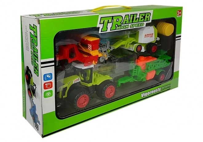 Set de mașini agricole cu tractor și accesorii