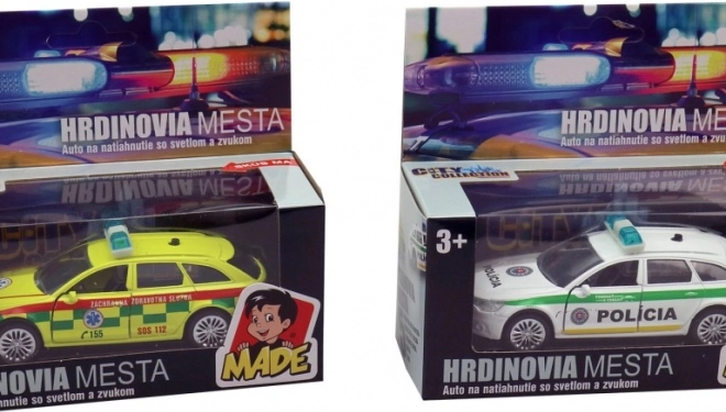 Mașină de intervenție de urgență și poliție pullback
