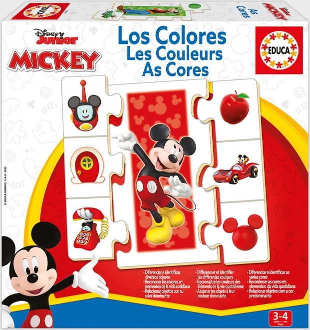 Educa puzzle Mickey și prietenii: Învață culorile