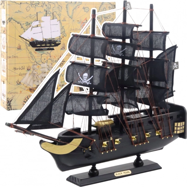 Model decorativ navă pirat Corabia Neagră 40x35cm