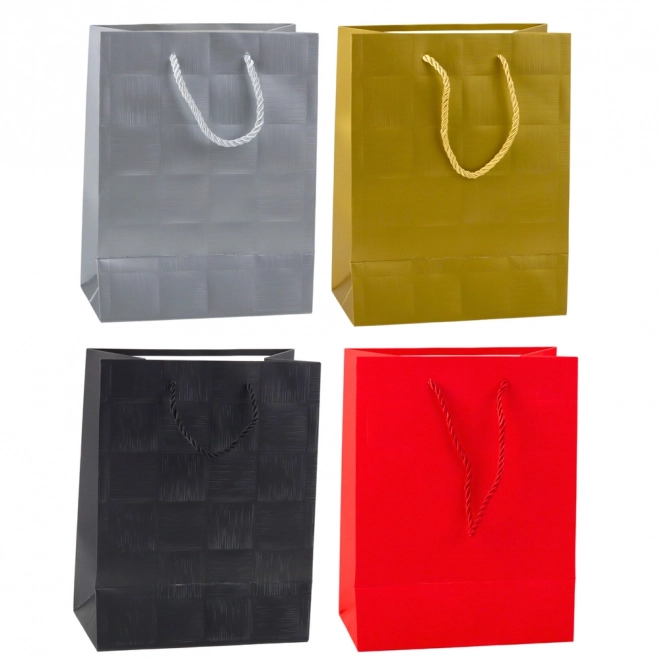Geantă cadou elegantă cu model reliefat de pătrate