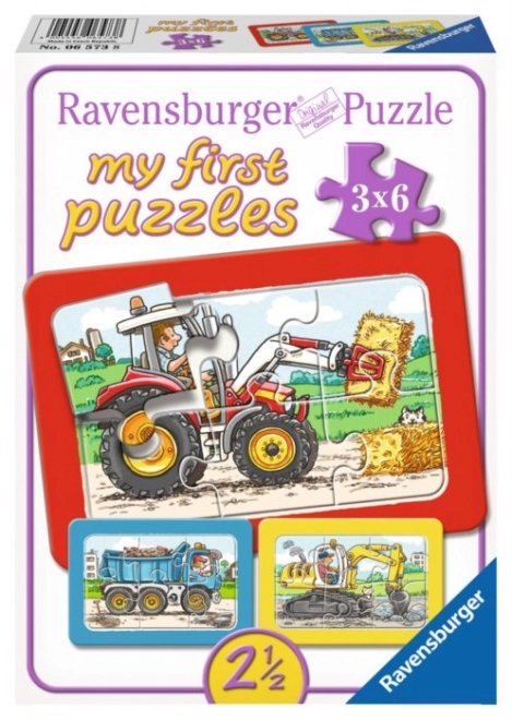 primele mele puzzle-uri cu masini de constructie