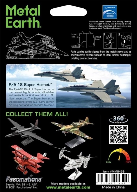 Puzzle 3D metalic Avion F/A-18 Super Hornet