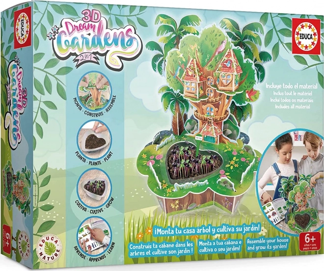 Set creativ 3D Dream Gardens: Casa din copac 2in1