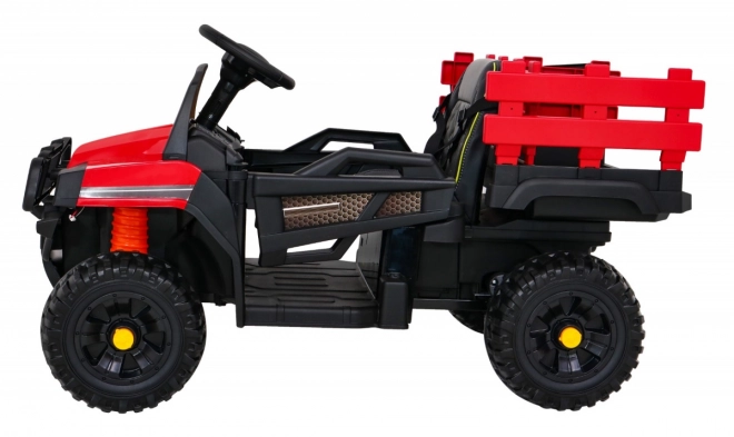 Pick-up agricol pentru copii roșu + telecomandă + remorcă bagaje + lopată + EVA + MP3 LED