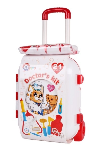 Set doctor plastic 21 piese în valiză plastic pe roți