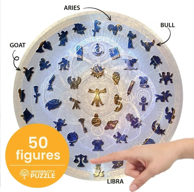 puzzle din lemn zodiac albastru 250 piese