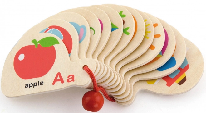 Carte de lemn pentru învățarea alfabetului și a limbii engleze Montessori