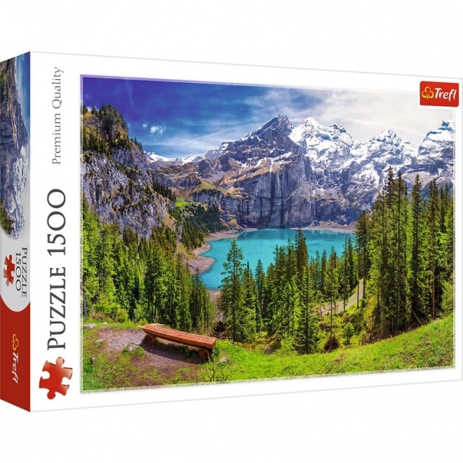 Puzzle Lacul Oeschinen Alpi, Elveția 1500 piese