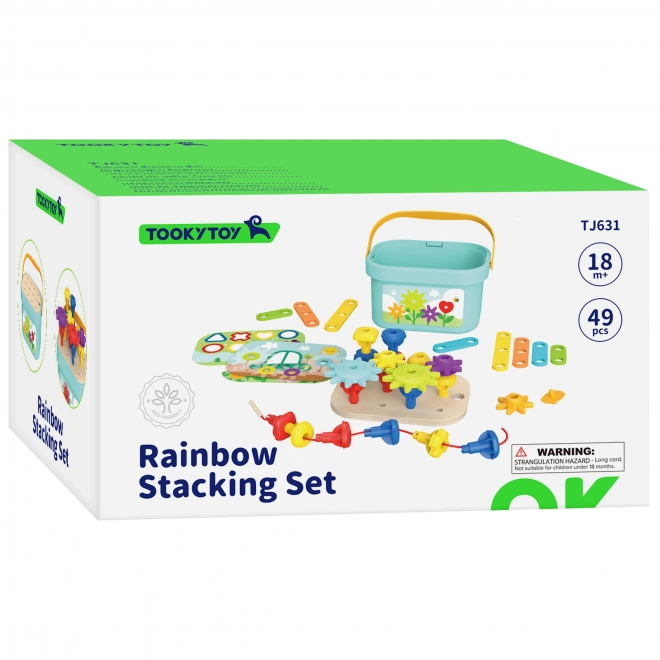 Set creativ cu piese montessori de la Tooky Toy