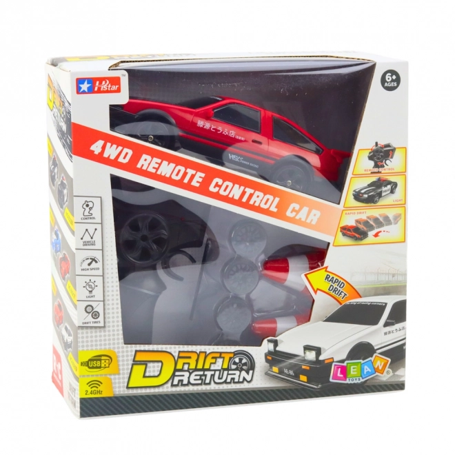 Mașină sport pentru drift cu roți interschimbabile, telecomandată 4WD roșie
