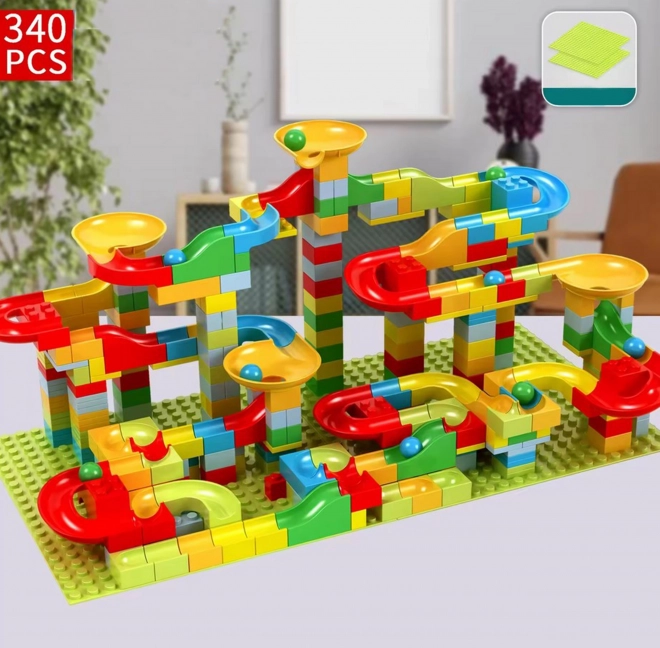 Traseu cu bile de construcție 340 piese de la Woopie