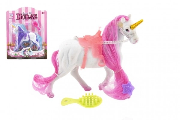 Unicorn de jucărie pentru coafat 15cm cu accesorii