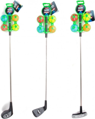 Set de golf pentru copii – crosă și mingi (mix de culori)