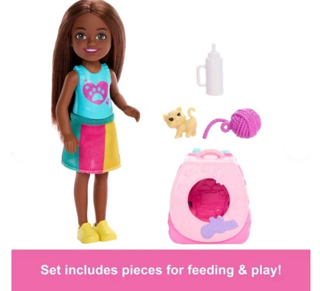 Păpușa Barbie Chelsea cu Rucsac și Pisicuță