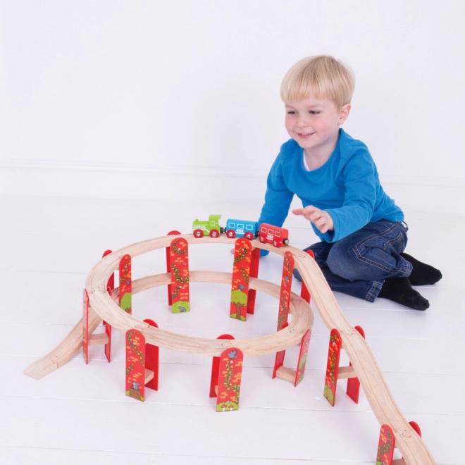 Set de șine cu mai multe niveluri Bigjigs Rail