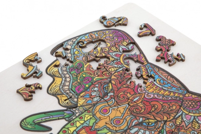 Puzzle de lemn cu contur elefant