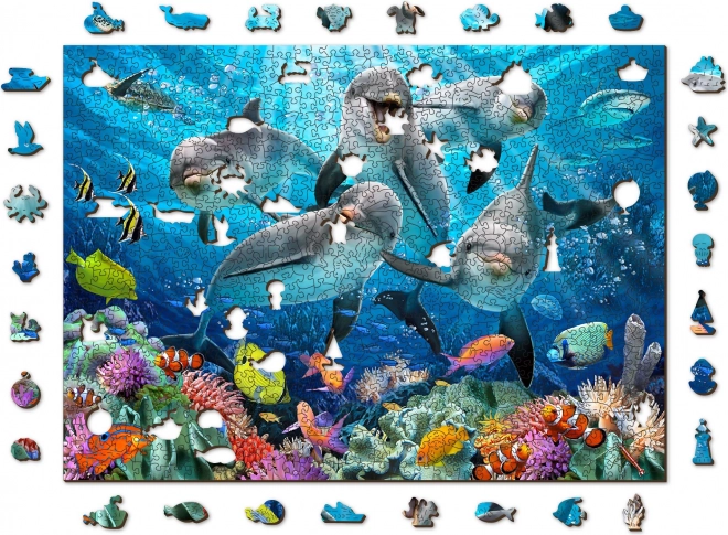 Puzzle din lemn Delfinii fericiți 1010 piese