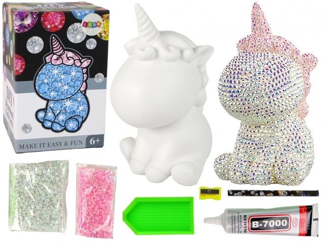 set creativ unicorn diy cristale roz