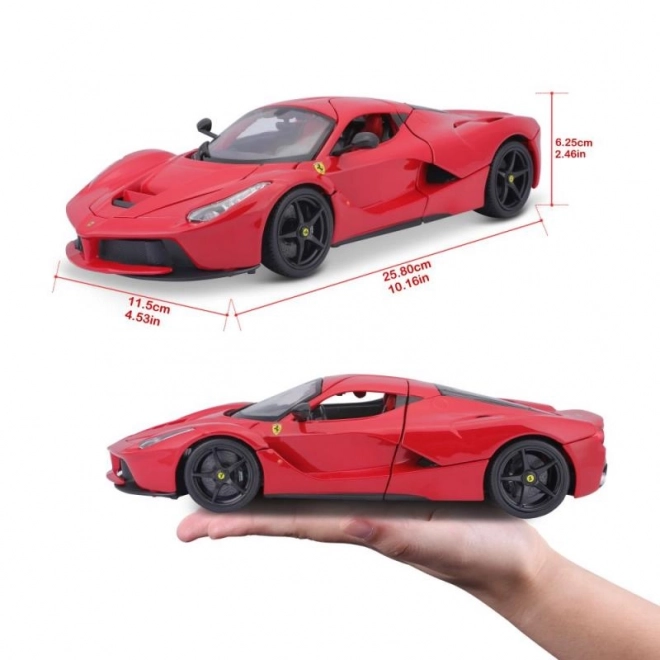 Mașinuță metalică Ferrari LaFerrari roșie Bburago la scară 1:18