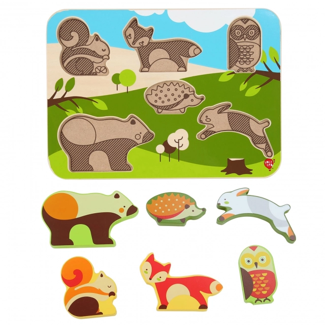 Puzzle din lemn cu animale din pădure Lucy & Leo