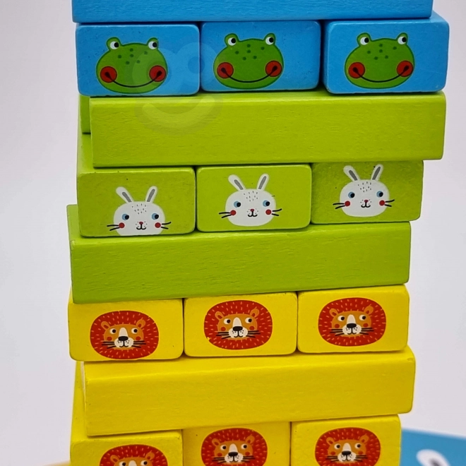Joc din lemn Jenga Animale TOOKY TOY