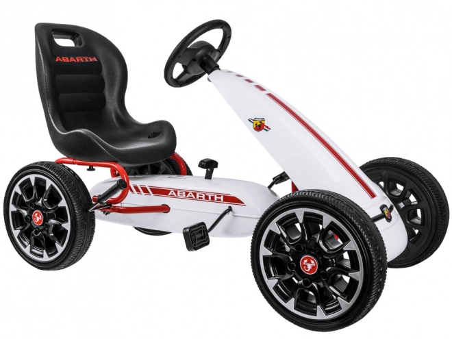 Gokart cu pedale ABARTH cu roți mari și moi – alb