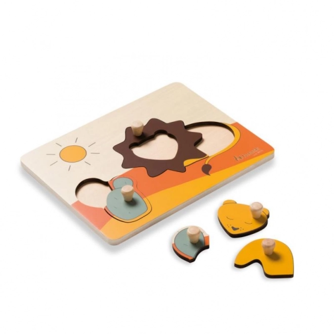 Puzzle de lemn cu mânere Puzzle N Sort Lion