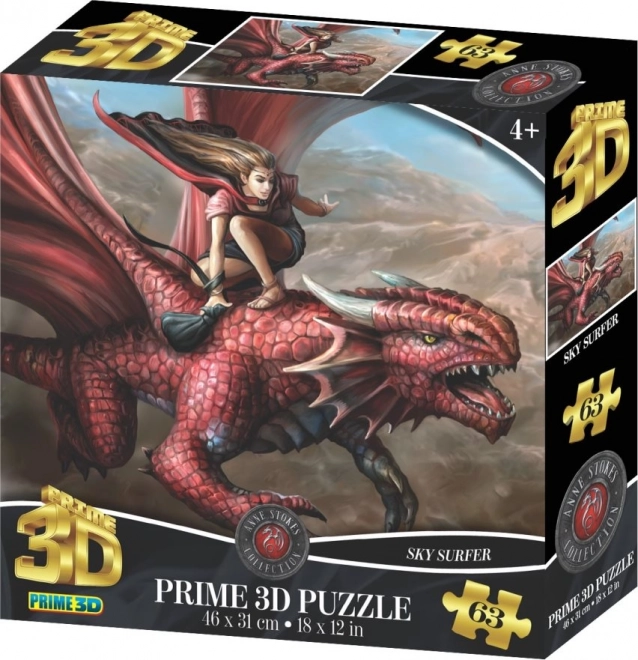 Puzzle 3D Dragonul călăreț