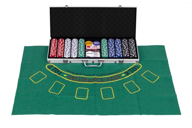Set Poker Blackjack 500 Jetoane Cu Geantă