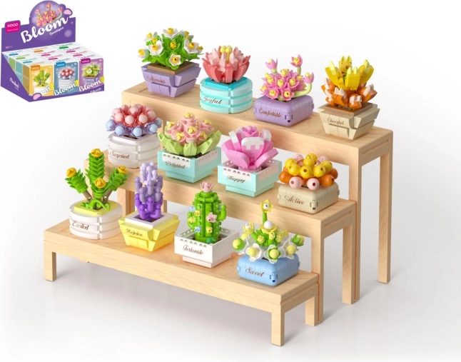 Mini set de construcție KOCO suculent în ghiveci – floare decorativă din cărămizi
