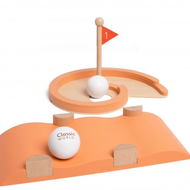 Set de mini-golf pentru copii din lemn Classic World