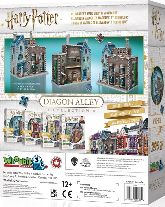 Puzzle 3D Wrebbit Harry Potter: Magazinul lui Ollivander și Scribbulus