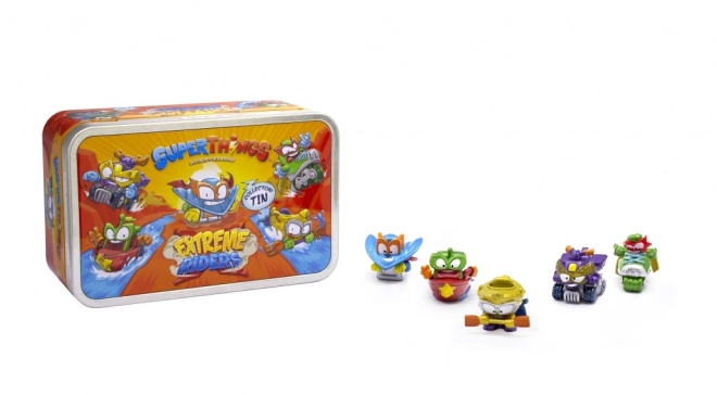 Set figurine SuperThings Extreme Riders în cutie de metal