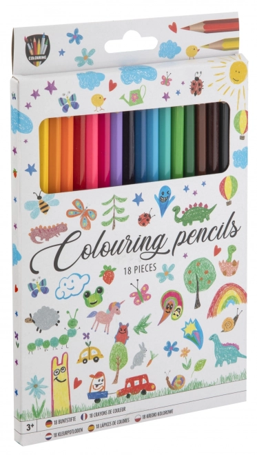 Creioane colorate din lemn 18 buc