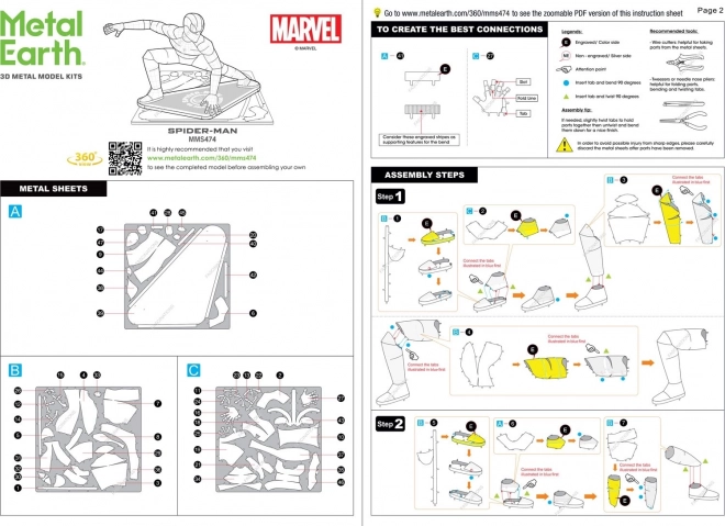 Puzzle 3D metalic Avengers cu Spider-Man